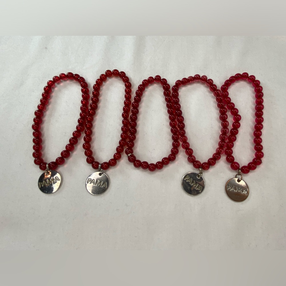 PAMA Pomegranate Liqueur Red Promotional‎ Bracelet  Charm Silver tone logo